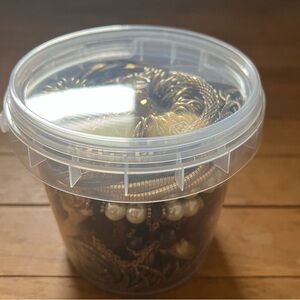 Mixed Gold-Tone Jewelry Lot with Faux Pearls